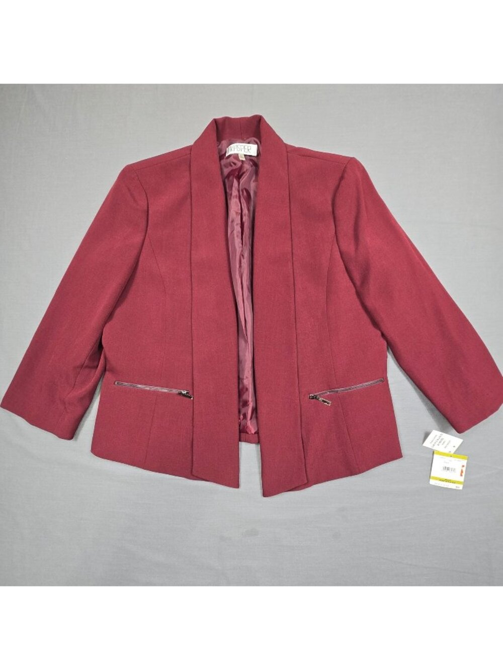 NEW Kasper Size 14 Blazer Claret Jacket Burgundy Lined Professional